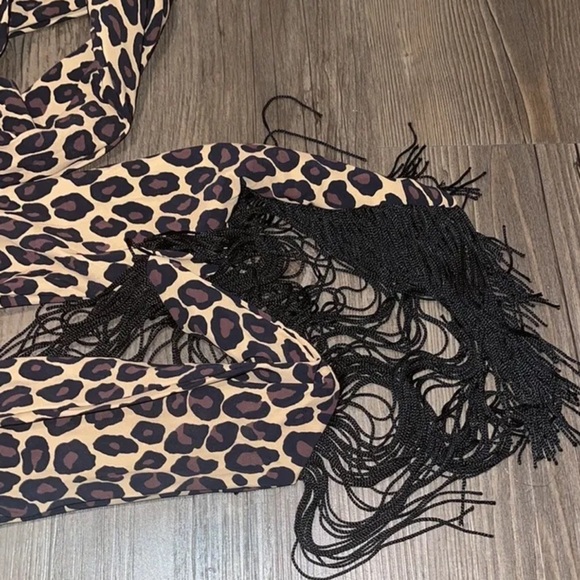 Michael Kors Collection V-Neck Plunge Animal Print One piece NWT - Picture 5 of 11